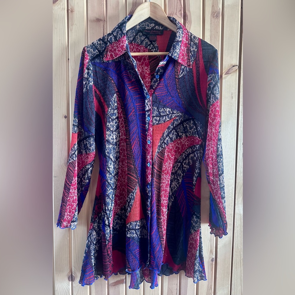 Vibrant Blue and Red Women's Scarf
